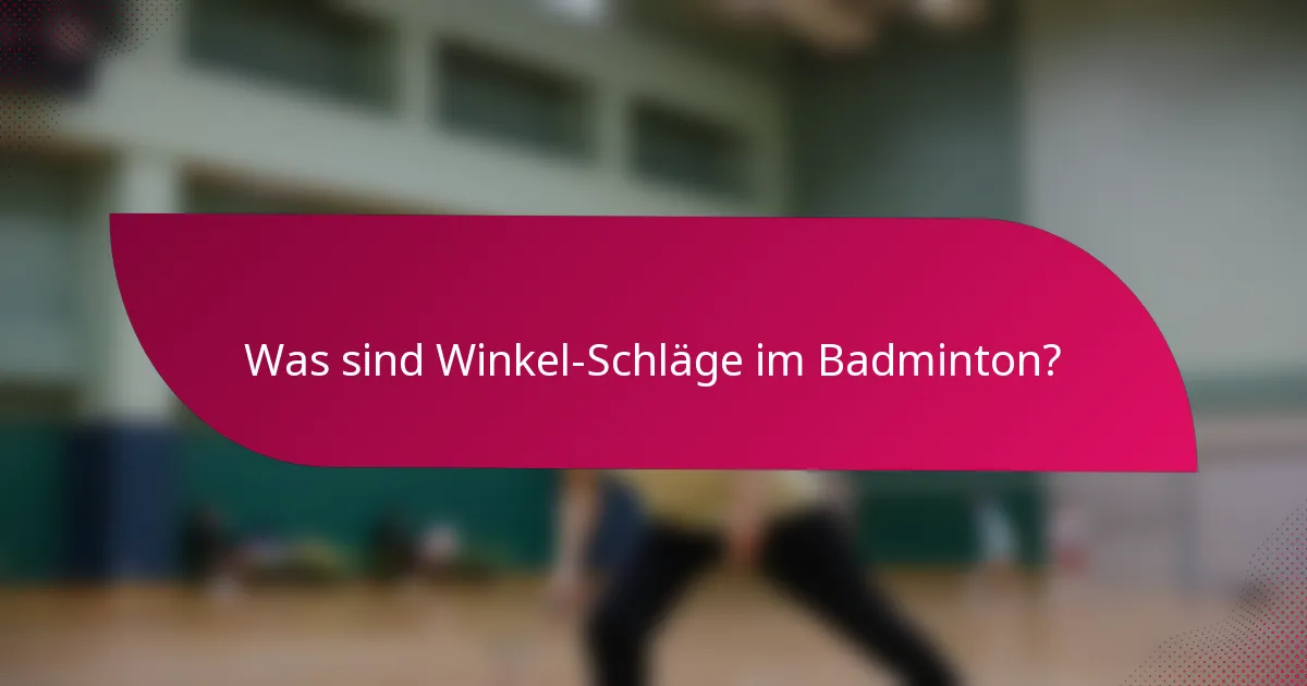 Was sind Winkel-Schläge im Badminton?
