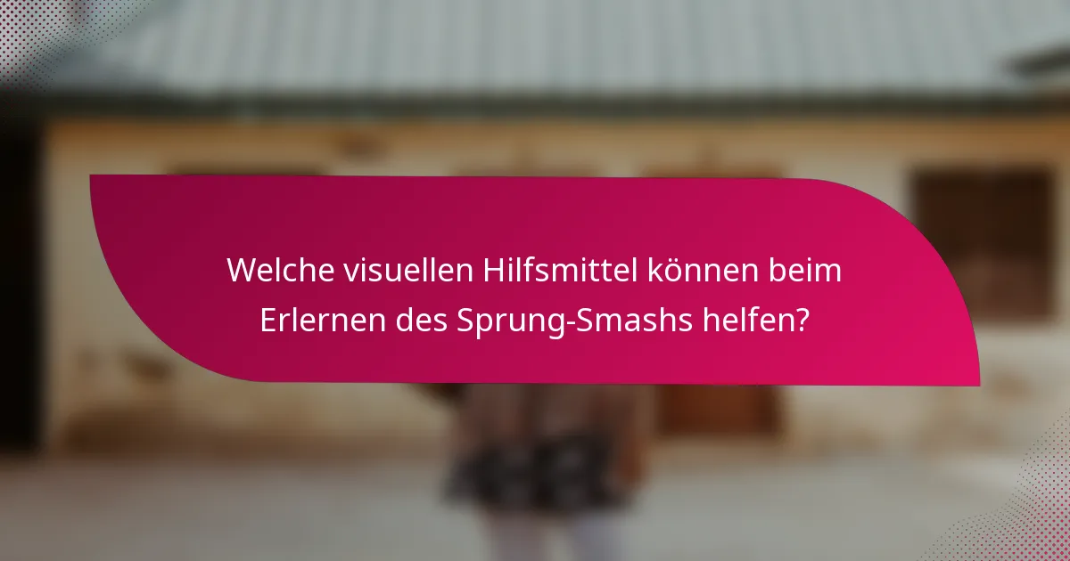 Welche visuellen Hilfsmittel können beim Erlernen des Sprung-Smashs helfen?