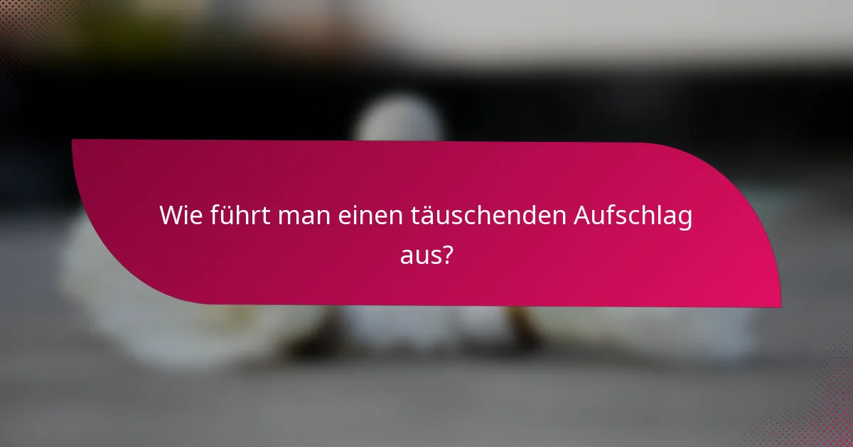 Wie führt man einen täuschenden Aufschlag aus?