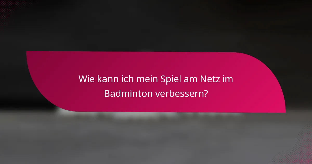 Wie kann ich mein Spiel am Netz im Badminton verbessern?